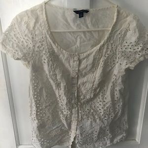 American Eagle lace button up blouse